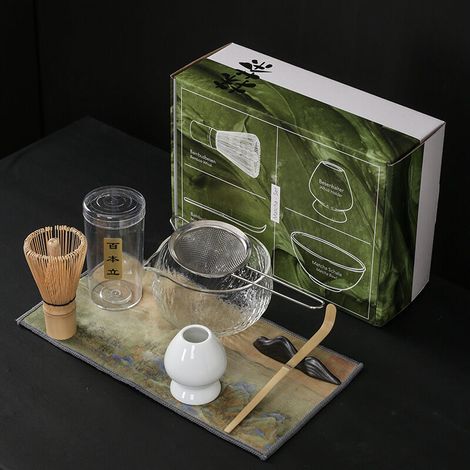 Coffret japonais pour la cérémonie du matcha avec bol et fouet, kit de base pour préparer du thé matcha à la maison (1/5)