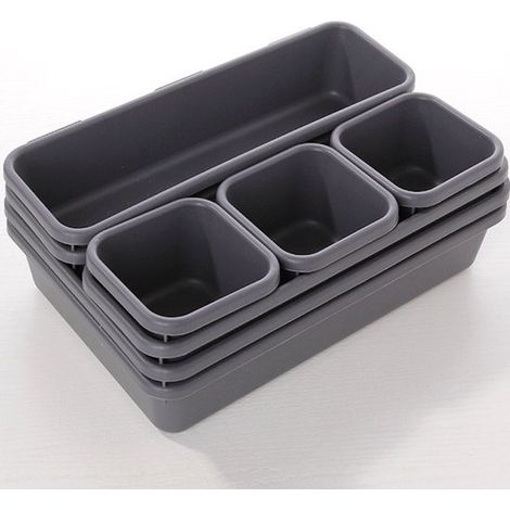 Ensemble de rangement Ynkkvre-Schrubladen – 8 pièces – Séparateurs de tiroir en 3 tailles – Empilables – Pour la cuisine, le bureau, la salle de bain et la chambre (1/5)