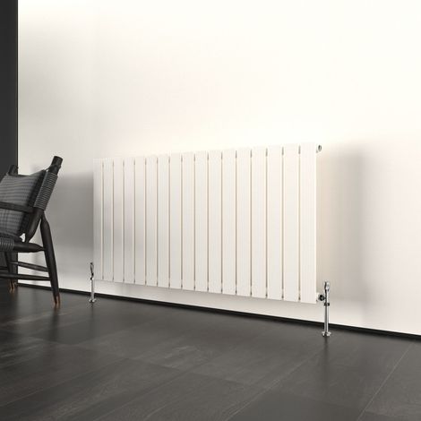 T&K Horizontal White Single Radiator Flat Panel Designer 600x1428mm Modern Central Heating Rads
