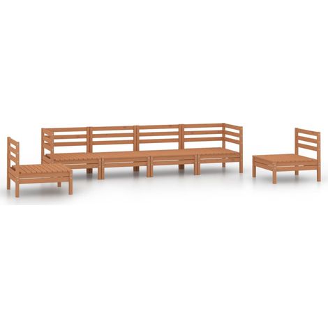 Mobili da giardino mobili da esterno set di mobili 6 pezzi in legno di pino massiccio marrone miele 020017034
