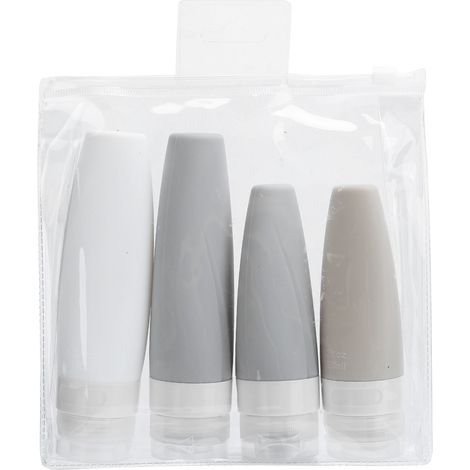 4Pcs Flacons de Voyage Vides Silicone Anti-Fuite Lot Contenants Shampoing Gel Douche Liquide (1/5)