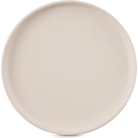 Assiette à dessert - En céramique - 20,5 cm - Couleur crème - Assiette à salade - Assiette à déjeuner - Lavable en machine