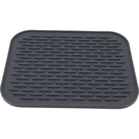 Tapis de Séchage Rectangulaire en Silicone Anti-Dérapant pour Évier de Cuisine, Grande Taille avec Rebord d'Égouttage Intégré (1/5)