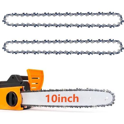 pair Lot de 2 chaînes de tronçonneuse 3/8\" LP Pas 0,050\" (1,3 mm) pour barre de 25 cm, 40 maillons d'entraînement – Chaîne de tronçonneuse à faible retour, chaîne de rechange compatible avec plus et
