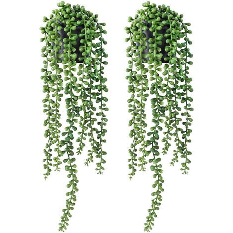 BUNTHAUS Simulation de fleurs en plastique, fausses fleurs artificielles, plantes succulentes larmes d'amoureux fausses plantes, perles de bouddha en chapelet, rotin en pot (1/5)
