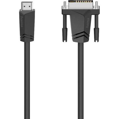 Câble adaptateur Hama HDMI / DVI Fiche mâle HDMI-A, Fiche mâle DVI-D 18+1 pôles 1.50 m noir 00205018 Câble HDMI W431672 (1/2)
