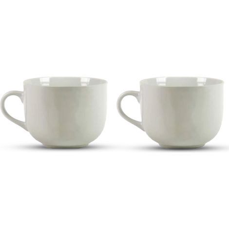 SET 2 TAZZE IN CERAMICA CON CAPIENZA DA 450ML IN COLORE BIANCO