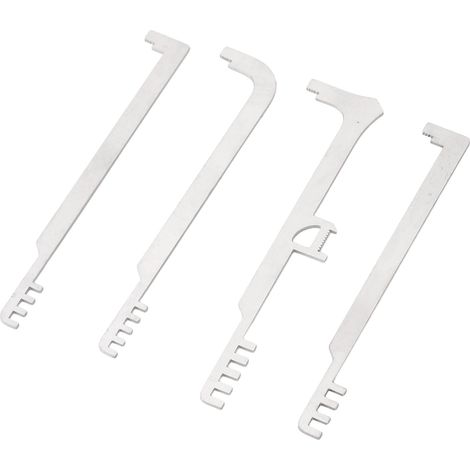 4 peignes de déverrouillage portables en acier inoxydable, avec dents métalliques, pour la réparation des serrures de pompiers. (1/5)