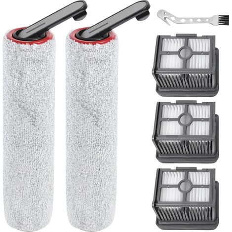Brosse rotative + filtres accessoires pour Dreame H12 Pro Ultra / H13 Pro Pièces de rechange pour aspirateur eau et poussière, 2 brosse rotative + 3 filtres Hepa (1/5)