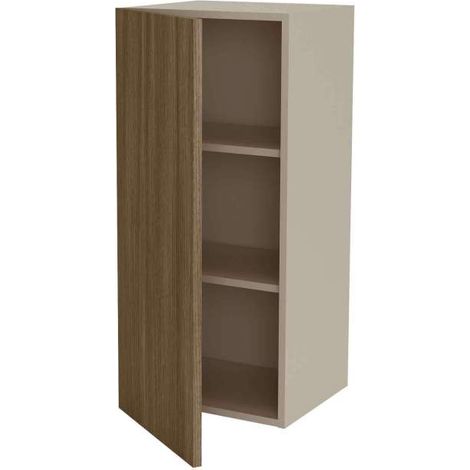 Mueble de cocina alto con una puerta en gris cream y nogal noceto. 90 cm(alto)40 cm(ancho)35 cm(largo) (1/4)