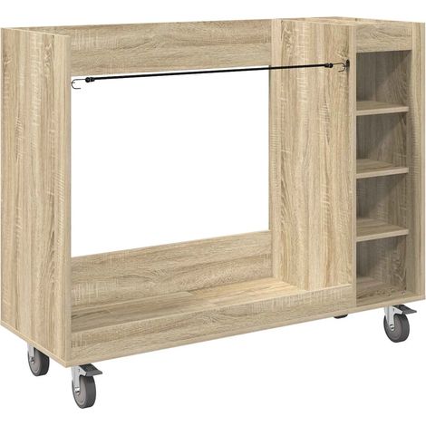 Armario de golf de diseño moderno con ruedas 120 x 45 x 98 cm gran espacio de almacenamiento de madera roble sonoma 020055072 (1/4)