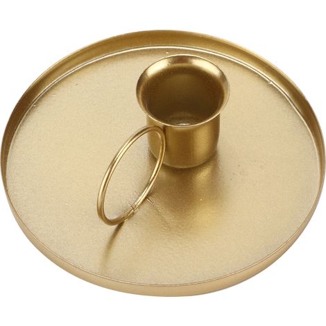 Bougeoir rétro en métal forgé, support de bougeoir décoratif doré (1/5)