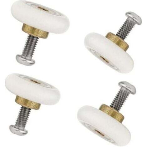 Lot de 4 roulettes de rechange pour paroi de douche de 19 mm (avec vis M6 de 1,2 mm) (1/4)