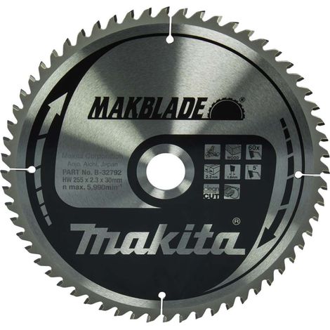 Makita - Lama per sega circolare per legno, 255x30 mm, 60 denti B-32792