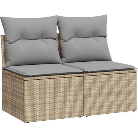 Maison Exclusive - Set sofás jardín y cojines 2 pzas ratán sintét (1/5)