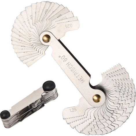 Gage Jauge à Pas, Jauge de Filetage Inoxydable 60 et 55 degrés Mesure de Pas de vis (1/5)