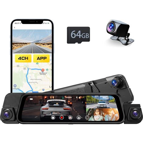 Dash Cam Rétroviseur 4 Canaux 9,66" Tactile (1/5)