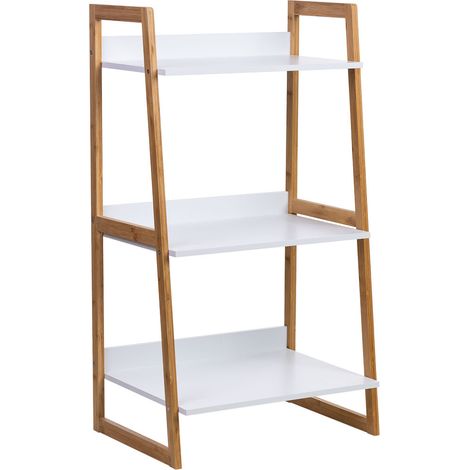 Estantería de madera 3 baldas blanca 50x36x90h cm