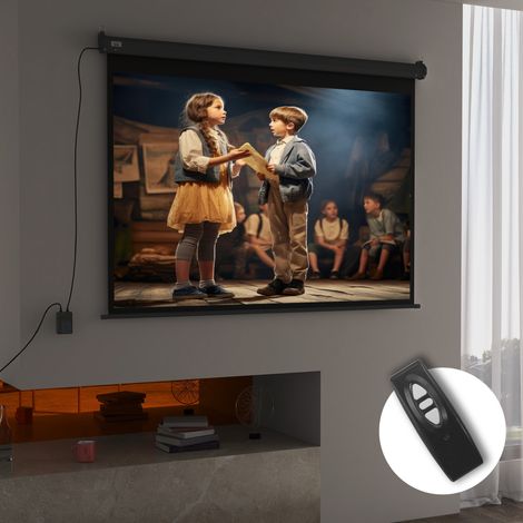 Écran vidéoprojecteur motorisé et électrique 84 Pouces. 4:3 4K HD. panneau de commande et télécommande