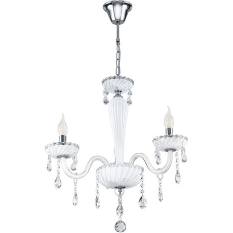 Suspension Carpento, lustre 3 flammes vintage, style Shabby Chic (1/5)