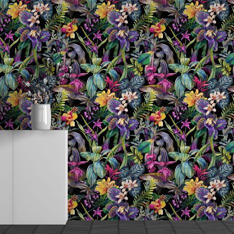 Papier peint panoramique - Motif fleurs Tropical - 130 cm x 81 cm (1/3)