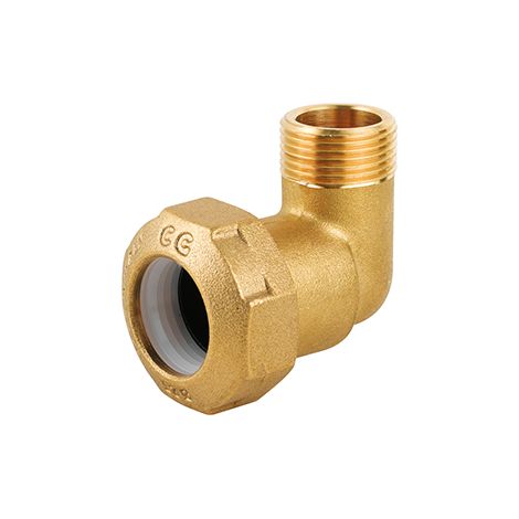 Gomito maschio in ottone per tubo pe  1/2" x 20CAVAL