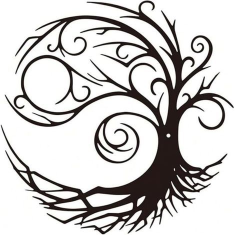 Art Deco Metal Mural, Tree of Life Silhouette Wall Art, Perfect for Living Room, Garden, or Bedroom, 30x30 Dimensions (1/4)