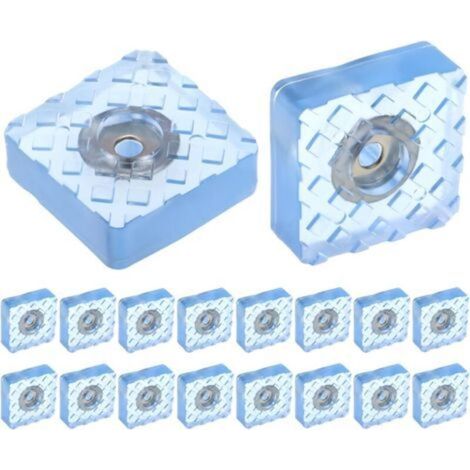 Pack de 16 Pieds carrés en Caoutchouc vissables 30x30x10 mm, tampons en Caoutchouc antidérapants avec vis pour Meubles et sols - Transparent