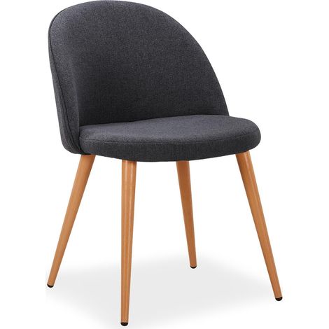 Lot de 6 chaises scandinaves Maury Tissu Gris foncé