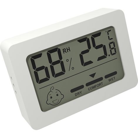 Thermomètre et hygromètre d'intérieur numérique, moniteur précis de température et d'humidité avec indicateur de confort, support de commutation ℃/℉ pour bureau, chambre de bébé, serre (1/5)