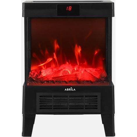 Termoventilador Ceramico Ptc Frisco 1800w Negro 2pot Efecto Llama Independiente