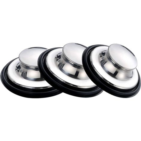 Bouchons D'évier, Bouchon D'évier de Cuisin En Acier Inoxydable, Grand Rebord Large De 3,35 Po (85mm) De Diamètre (3 Paquets) (1/5)