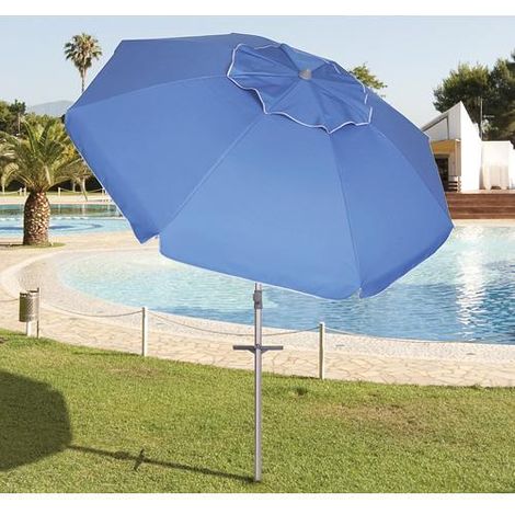 PAPILLON - 8042665, Ombrellone da spiaggia in alluminio, diametro 220 cm, con manici e spirale per lancoraggio, protegge dai raggi UV (1/8)