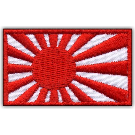 Aufnäher mit Flagge der japanischen Seestreitkräfte (Japanische Marine) – groß – selbstklebend – gestickter Aufnäher/Abzeichen/Emblem