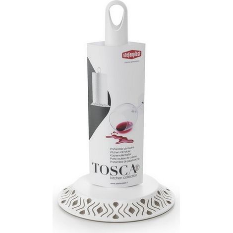 1PZ PORTAROTOLO DA CUCINA TOSCA bianco/tortora chiaro