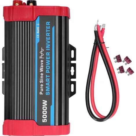 Onduleur universel à onde sinusoïdale pure, 5 000 W, 12 V DC à 110-120 V, pour automobile