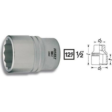 Douille 12 pans extérieurs 17 mm Longueur: 38 mm Hazet 900Z-17 Propulseur: 1/2 (12.5 mm) 1 pc(s) (1/3)