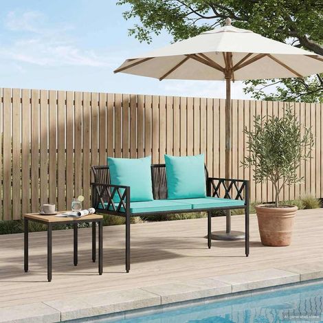 vidaXL Panchine da esterno 2 -Seater 116 x 56 x 75 cm polyrattan (1/5)