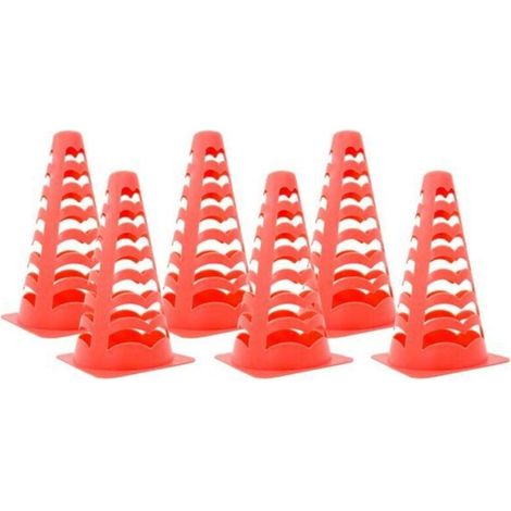 Ulisem Fußballkegel 6 Stück Stapelbar Orange 13x13x22,5 cm (1/4)
