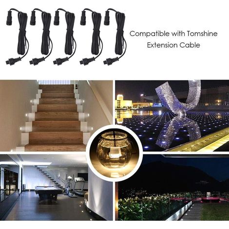 LED-Verlängerungskabel für Terrassenbeleuchtung 1,5 m IP67-Verlängerungskabel mit 3-poligen Steckern/Buchsen – 5er-Pack (1/5)