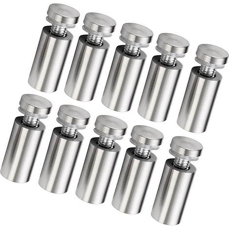 Packung mit 10 Edelstahl-Wandabstandsschrauben, rostbeständig, zur Befestigung von Schildern und Bildern, Galeriehalterung, Montageschrauben. (1/5)