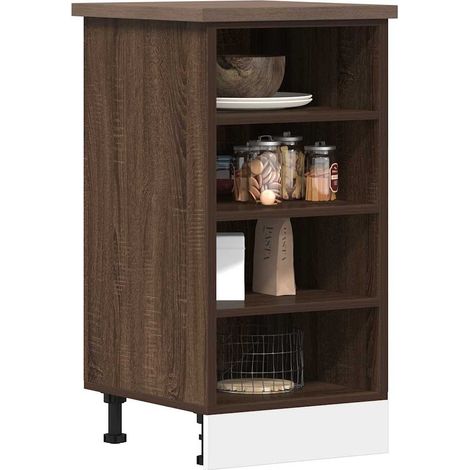 Unterschrank Riga Braun Eichen-Optik 40x44,5x81,5 cm Holzwerkstoff