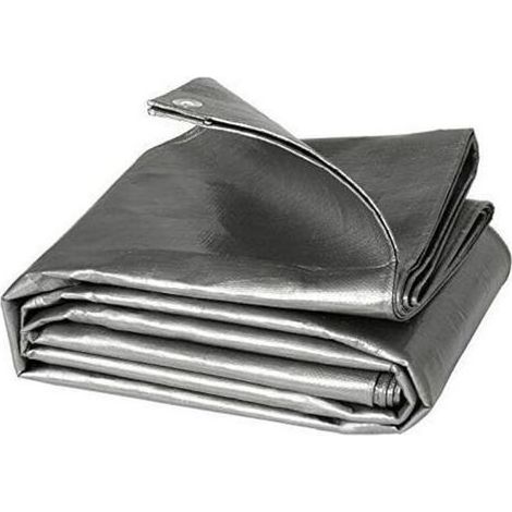 pair Bâche de Protection PE Bâche Piscine 2x3m 280g/m²,Couverture étanche bâche imperméable et indéchirable,Gris (1/4)