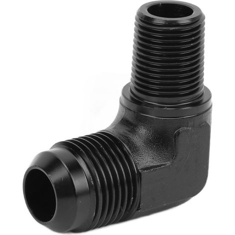 Raccord 10AN Mâle vers 1/2NPT Mâle, Coude 90°, Aluminium Anodisé Noir, Adaptateur Universel pour Ligne de Carburant (1/5)