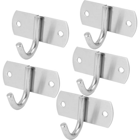 5Stk Badezimmer-Zubehör Küche Badenzimmer Rostfreier Stahl Rechteckig Wand Handtuchhaken Hänger (1/4)