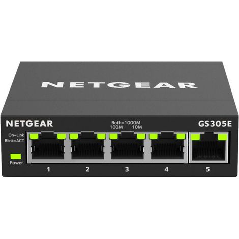 NETGEAR GS305E Gestito Gigabit Ethernet (10/100/1000) Nero (1/5)