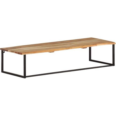 vidaXL Perchero con borde natural madera maciza de acacia 100x35x22 cm (1/2)