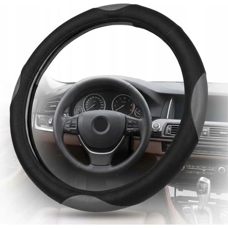 Housse de volant pour voitures 41-43 cm en cuir gris (1/5)