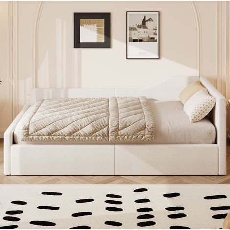 letto contenitore 140x200 imbottito in lino beige OKMYHOME (1/5)