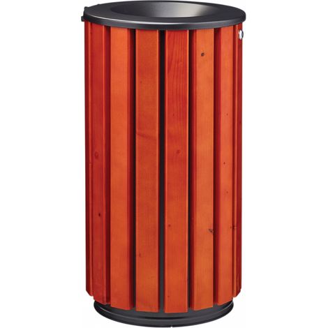 Corbeille à poser ou à fixer Zeno Access - 80l - bois vernis / gris manganèse (1/3)